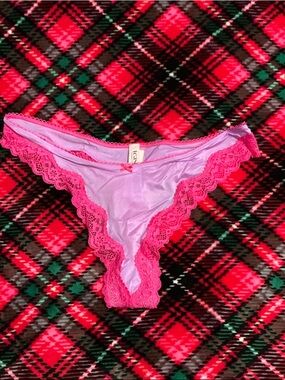 Victoria's Secret Lavender Bikini Panty with Hot Pink Lace